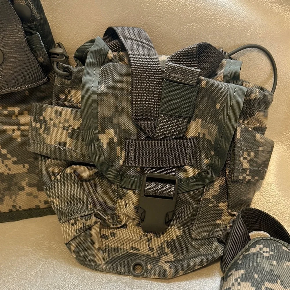 Gray and Black Tactical Backpack with MOLLE System
